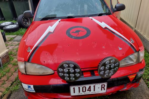 1996 Hyundai Excel and trailer rally package