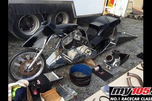 Top Fuel Harley and trailer